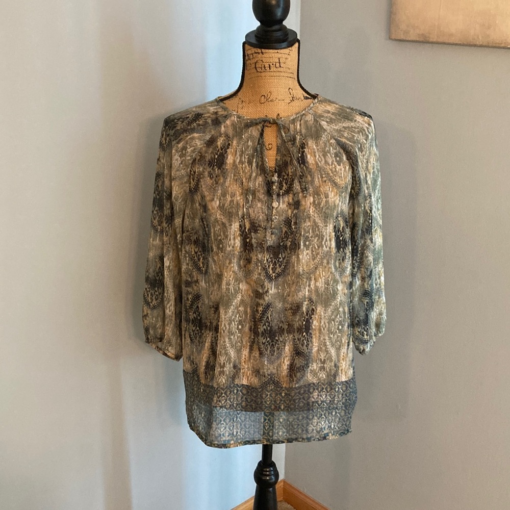 Liz Claiborne Sheer Blouse Women Size Large Petite